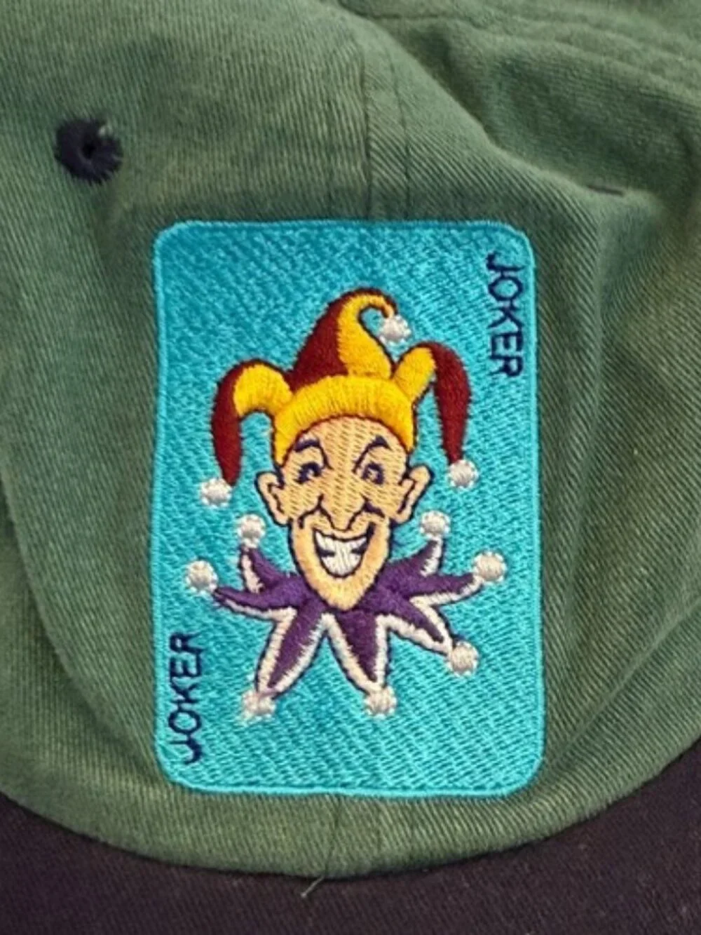 VINTAGE JOKER HYPNOTIC HATS EMBROIDERED HYP GREEN BLUE SNAPBACK CAP MADE TAIWAN